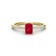 1 - Silvia Desire 6x4 mm Emerald Cut Ruby and Round Diamond Engagement Ring 