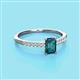 2 - Silvia Desire 6x4 mm Emerald Cut London Blue Topaz and Round Diamond Engagement Ring 