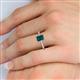 5 - Silvia Desire 6x4 mm Emerald Cut London Blue Topaz and Round Diamond Engagement Ring 
