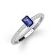3 - Silvia Desire 6x4 mm Emerald Cut Iolite and Round Diamond Engagement Ring 