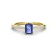 1 - Silvia Desire 6x4 mm Emerald Cut Iolite and Round Diamond Engagement Ring 