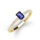 3 - Silvia Desire 6x4 mm Emerald Cut Iolite and Round Diamond Engagement Ring 
