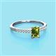 2 - Silvia Desire 6x4 mm Emerald Cut Peridot and Round Diamond Engagement Ring 