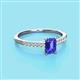 2 - Silvia Desire 6x4 mm Emerald Cut Tanzanite and Round Diamond Engagement Ring 