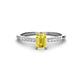 1 - Silvia Desire 6x4 mm Emerald Cut Yellow Sapphire and Round Diamond Engagement Ring 