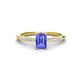 1 - Silvia Desire 6x4 mm Emerald Cut Tanzanite and Round Diamond Engagement Ring 