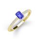 3 - Silvia Desire 6x4 mm Emerald Cut Tanzanite and Round Diamond Engagement Ring 