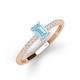 3 - Silvia Desire 6x4 mm Emerald Cut Aquamarine and Round Diamond Engagement Ring 
