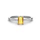 1 - Silvia Desire 6x4 mm Emerald Cut Citrine and Round Diamond Engagement Ring 