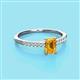2 - Silvia Desire 6x4 mm Emerald Cut Citrine and Round Diamond Engagement Ring 
