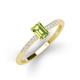 3 - Silvia Desire 6x4 mm Emerald Cut Peridot and Round Diamond Engagement Ring 