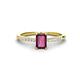1 - Silvia Desire 6x4 mm Emerald Cut Rhodolite Garnet and Round Diamond Engagement Ring 