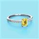 2 - Silvia Desire 6x4 mm Emerald Cut Yellow Sapphire and Round Diamond Engagement Ring 