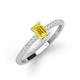 3 - Silvia Desire 6x4 mm Emerald Cut Yellow Sapphire and Round Diamond Engagement Ring 