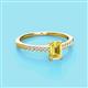 2 - Silvia Desire 6x4 mm Emerald Cut Yellow Sapphire and Round Diamond Engagement Ring 