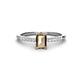 1 - Silvia Desire 6x4 mm Emerald Cut Smoky Quartz and Round Diamond Engagement Ring 
