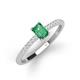 3 - Silvia Desire 6x4 mm Emerald Cut Lab Created Alexandrite and Round Diamond Engagement Ring 