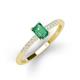 3 - Silvia Desire 6x4 mm Emerald Cut Lab Created Alexandrite and Round Diamond Engagement Ring 