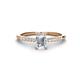1 - Silvia Desire 6x4 mm Emerald Cut and Round Diamond Engagement Ring 