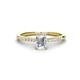 1 - Silvia Desire 6x4 mm Emerald Cut and Round Diamond Engagement Ring 