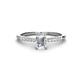1 - Silvia Desire 6x4 mm Emerald Cut and Round Diamond Engagement Ring 