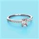 2 - Silvia Desire 6x4 mm Emerald Cut and Round Diamond Engagement Ring 