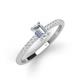 3 - Silvia Desire 6x4 mm Emerald Cut and Round Diamond Engagement Ring 