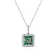1 - Charlene 6.50 mm Princess Cut Lab Created Alexandrite and Round Diamond Halo Pendant Necklace 