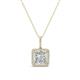1 - Charlene 6.50 mm Princess Cut Forever Brilliant Moissanite and Round Diamond Halo Pendant Necklace 