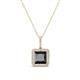 1 - Charlene 6.50 mm Princess Cut Black Diamond and Round White Diamond Halo Pendant Necklace 