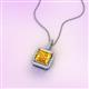 3 - Charlene 6.50 mm Princess Cut Citrine and Round Diamond Halo Pendant Necklace 