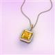 3 - Charlene 6.50 mm Princess Cut Citrine and Round Diamond Halo Pendant Necklace 