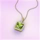 3 - Charlene 6.50 mm Princess Cut Peridot and Round Diamond Halo Pendant Necklace 
