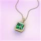 3 - Charlene 6.50 mm Princess Cut Lab Created Alexandrite and Round Diamond Halo Pendant Necklace 