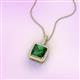 3 - Charlene 6.50 mm Princess Cut Lab Created Created Emerald and Round Diamond Halo Pendant Necklace 