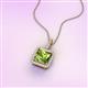 3 - Charlene 6.50 mm Princess Cut Peridot and Round Diamond Halo Pendant Necklace 