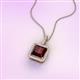 3 - Charlene 6.50 mm Princess Cut Red Garnet and Round Diamond Halo Pendant Necklace 
