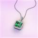 3 - Charlene 6.50 mm Princess Cut Lab Created Alexandrite and Round Diamond Halo Pendant Necklace 