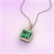 3 - Charlene 6.50 mm Princess Cut Lab Created Alexandrite and Round Diamond Halo Pendant Necklace 
