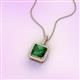 3 - Charlene 6.50 mm Princess Cut Lab Created Created Emerald and Round Diamond Halo Pendant Necklace 