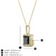 4 - Charlene 6.50 mm Princess Cut Black Diamond and Round White Diamond Halo Pendant Necklace 