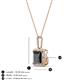 4 - Charlene 6.50 mm Princess Cut Black Diamond and Round White Diamond Halo Pendant Necklace 