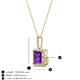 4 - Charlene 6.50 mm Princess Cut Amethyst and Round Diamond Halo Pendant Necklace 