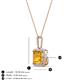 4 - Charlene 6.50 mm Princess Cut Citrine and Round Diamond Halo Pendant Necklace 