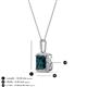 4 - Charlene 6.50 mm Princess Cut London Blue Topaz and Round Diamond Halo Pendant Necklace 