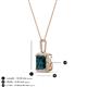 4 - Charlene 6.50 mm Princess Cut London Blue Topaz and Round Diamond Halo Pendant Necklace 