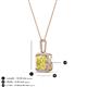 4 - Charlene 6.50 mm Princess Cut Lab Created Yellow Sapphire and Round Diamond Halo Pendant Necklace 