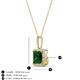 4 - Charlene 6.50 mm Princess Cut Lab Created Created Emerald and Round Diamond Halo Pendant Necklace 