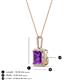 4 - Charlene 6.50 mm Princess Cut Amethyst and Round Diamond Halo Pendant Necklace 