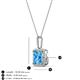 4 - Charlene 6.50 mm Princess Cut Blue Topaz and Round Diamond Halo Pendant Necklace 